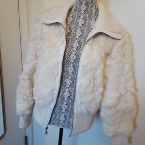 Genuine white and cream fur / coat